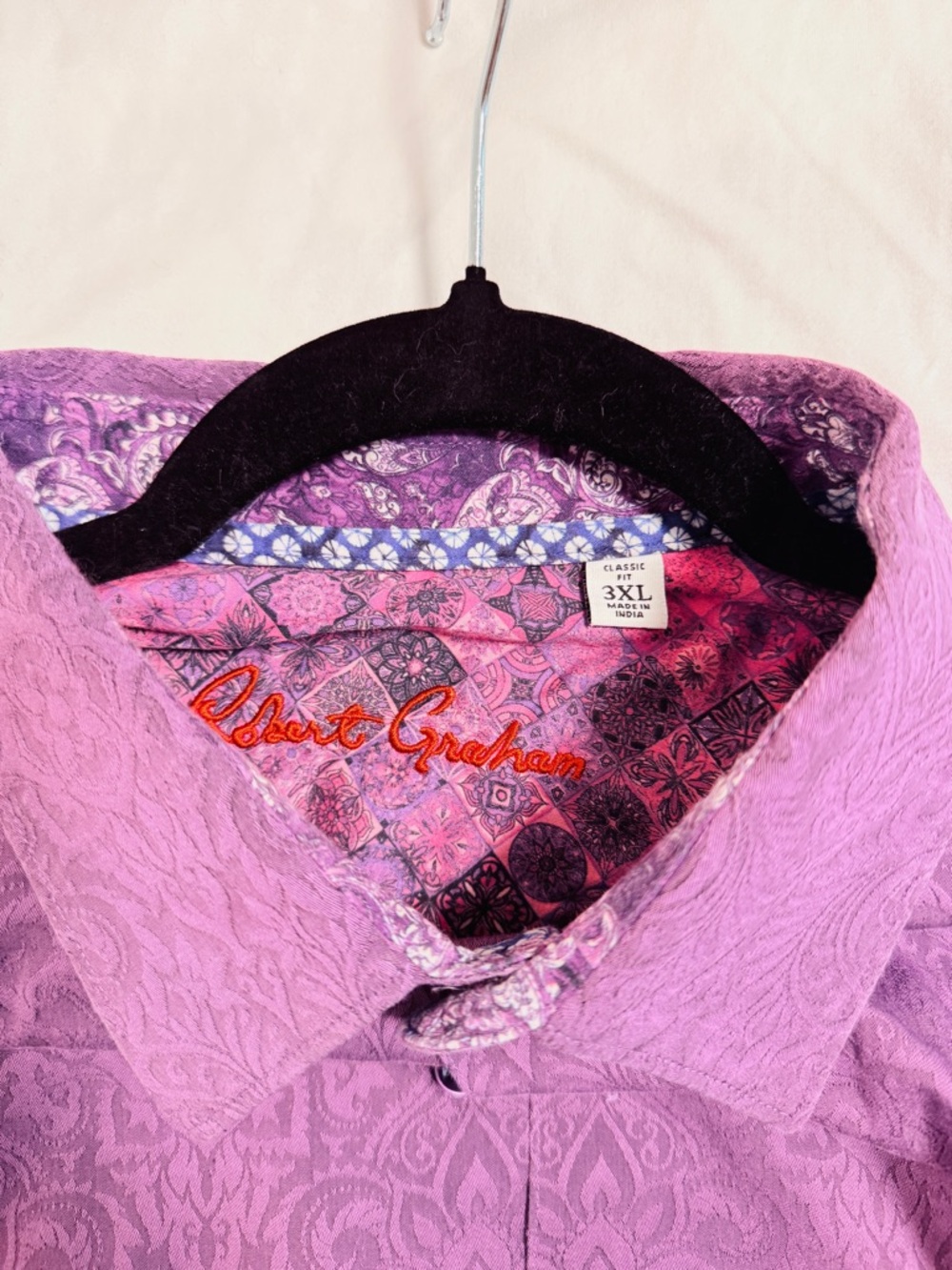 Robert Graham Classic Vibrant Purple Short-Sleeve Button-Down Shirt - Picture 2 of 5